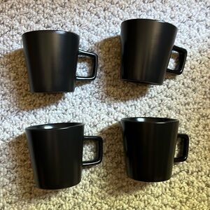 Four (4) Stone Lain Celina Matte Black Mugs